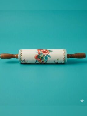 🌺 2024 🌺 New The Pioneer Woman Painted Meadows Ceramic Rolling Pin, 18.25” Long